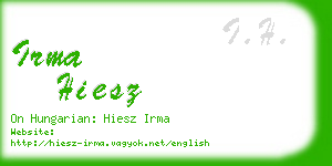 irma hiesz business card